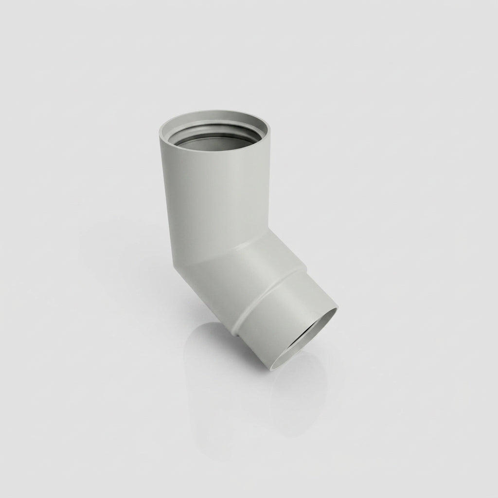 76mm Diameter Flush Joint Aluminium Downpipe Bends — RAL 7035 / 112.5 Deg