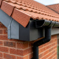 L Return Fascia Board Angle Covers – Aluminium Corner Fascia — Textured Black / 90 Deg External Angle (in use)