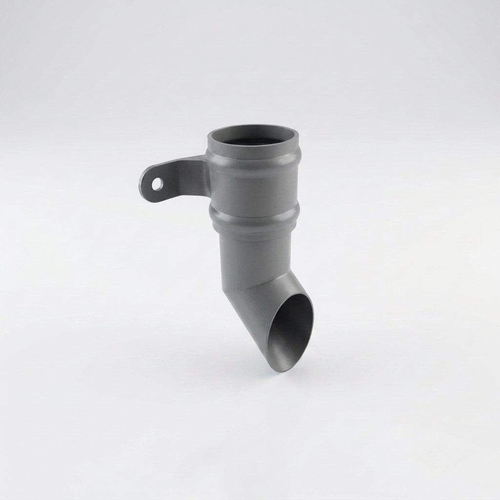 Traditional Aluminium Downpipe Shoe 63mm Diameter — RAL 7037