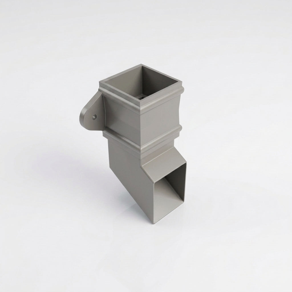 Traditional Aluminium Downpipe Shoe 72x72mm — RAL 7036