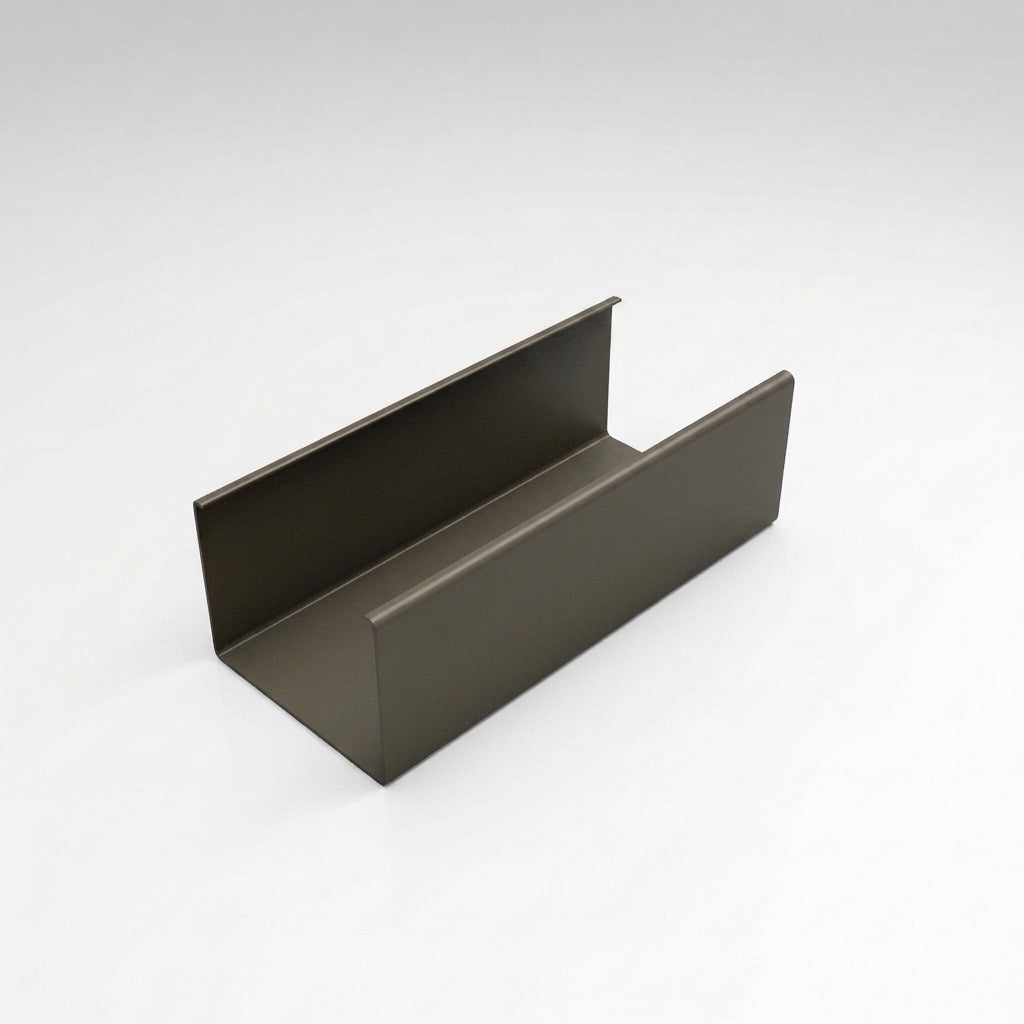Aluminium Box Gutter Length 135×100mm 3m Marine Grade — RAL 7022