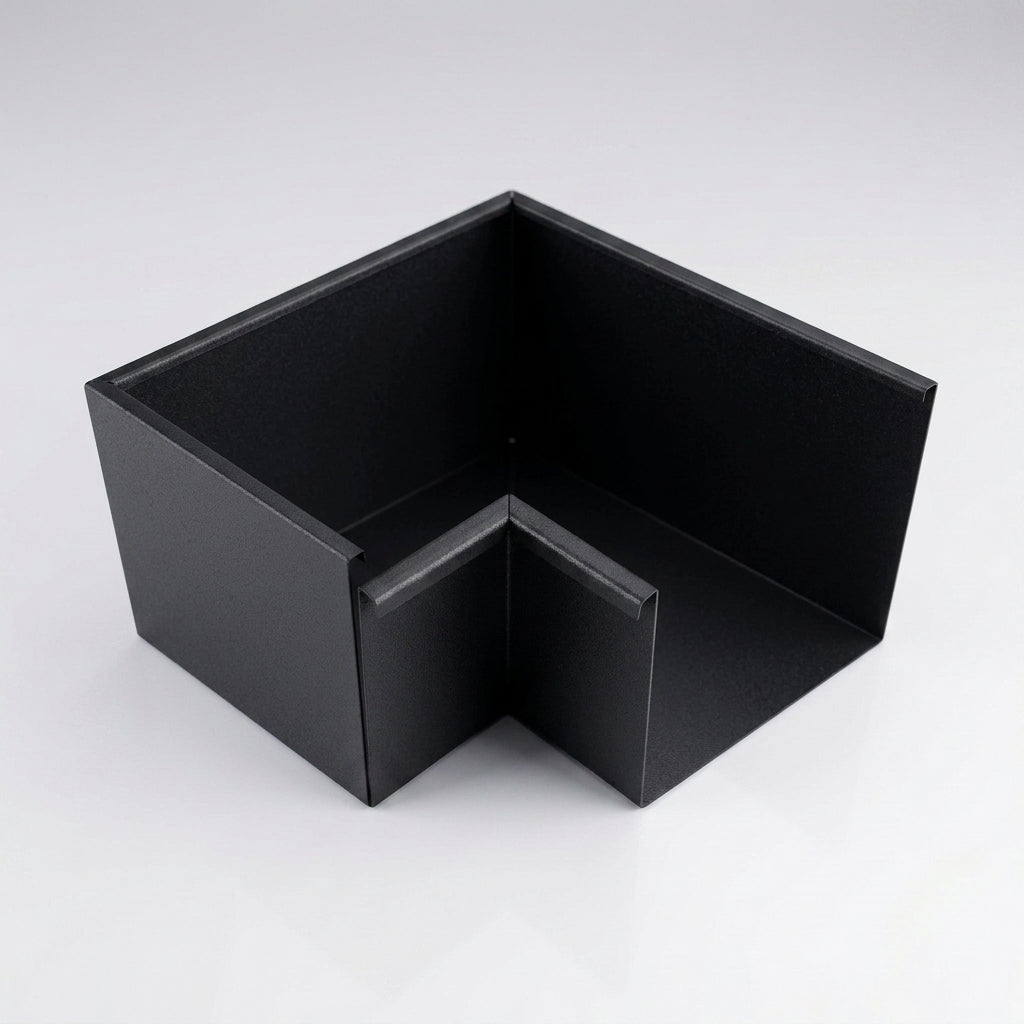 135° Aluminium Box Gutter Angle 135 x 100mm — Textured Black