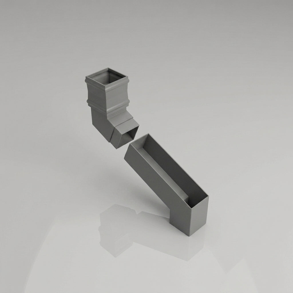 72x72mm Aluminium Adjustable Swanneck Offset — RAL 7037