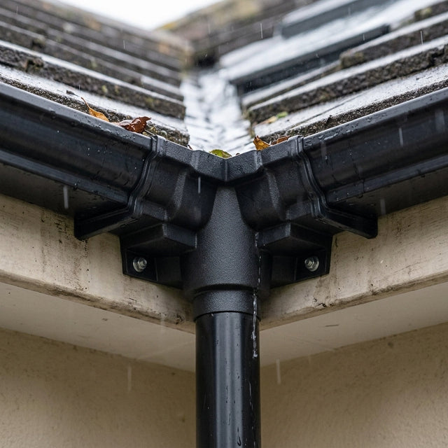 Aluminium Moulded Ogee Gutter Outlet 76mm Diameter 125 x 100mm