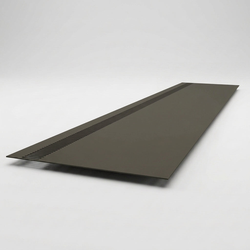 Aluminium Soffit Boards – Plain or Vented with Exterior Coating — RAL 7022 / 740mm Wide | Vented