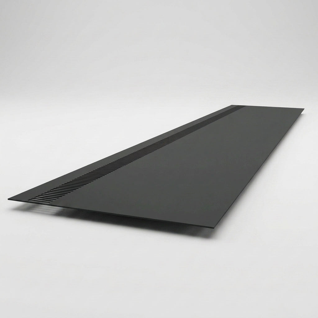 Aluminium Soffit Boards – Plain or Vented with Exterior Coating — RAL 7021 / 740mm Wide | Vented
