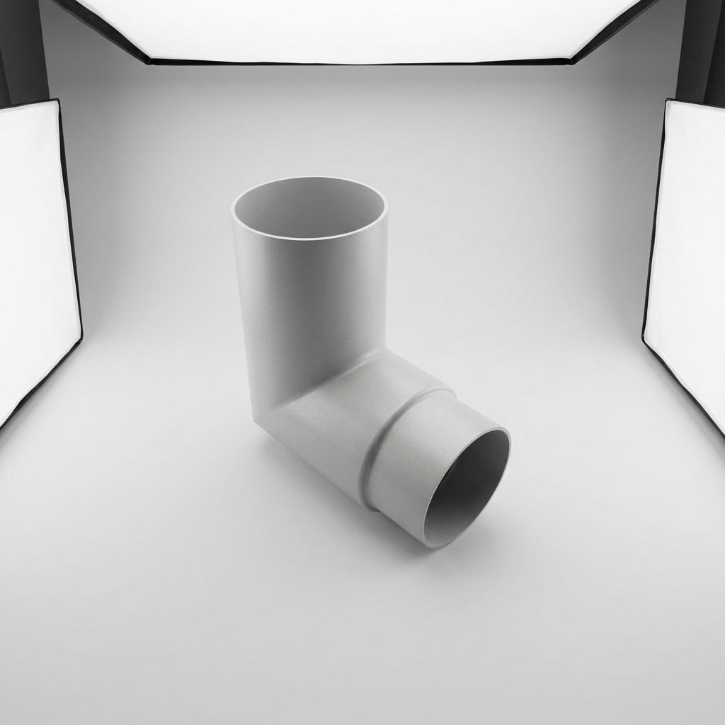 76mm Diameter Flush Joint Aluminium Downpipe Bends — RAL 7035 / 92.5 Deg
