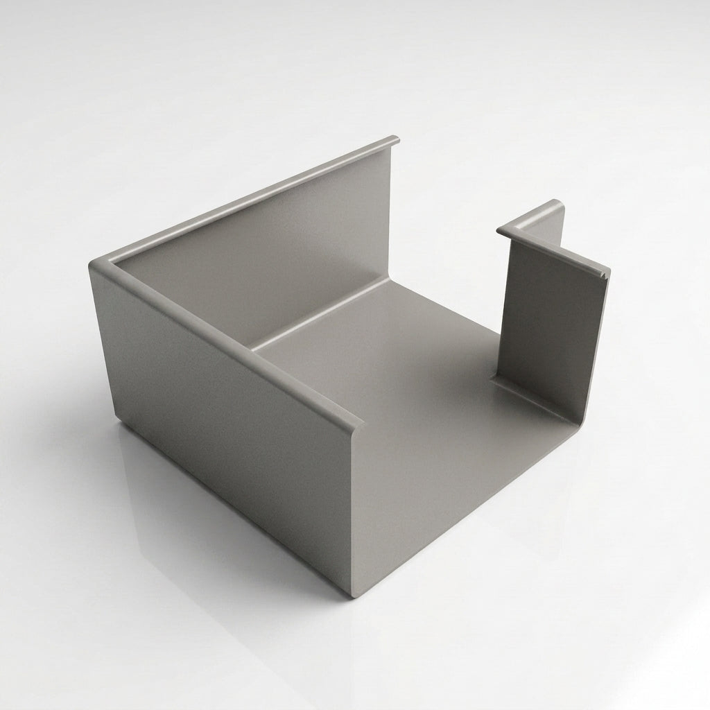 90° Aluminium Box Gutter Angle 135 x 100mm — RAL 7036