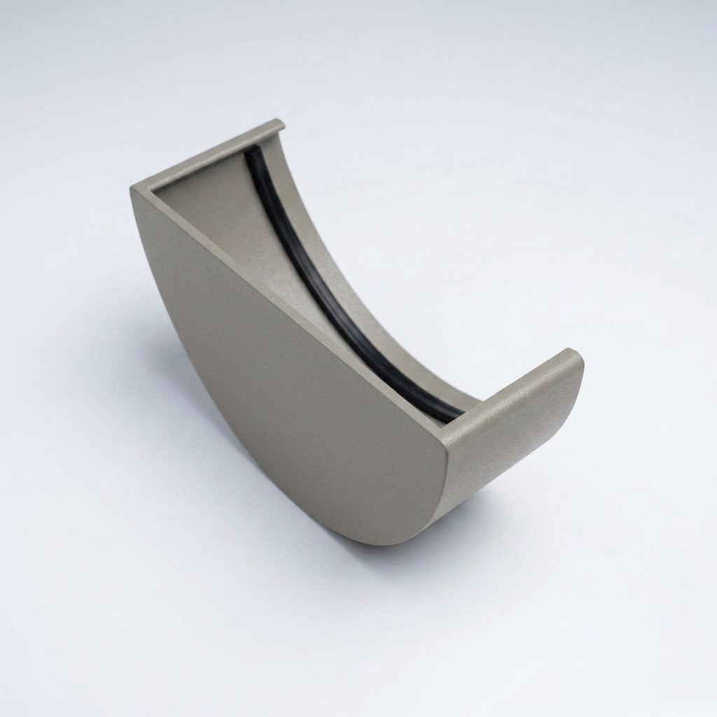 130mm Deepflow Aluminium Gutter Stop End — RAL 7036