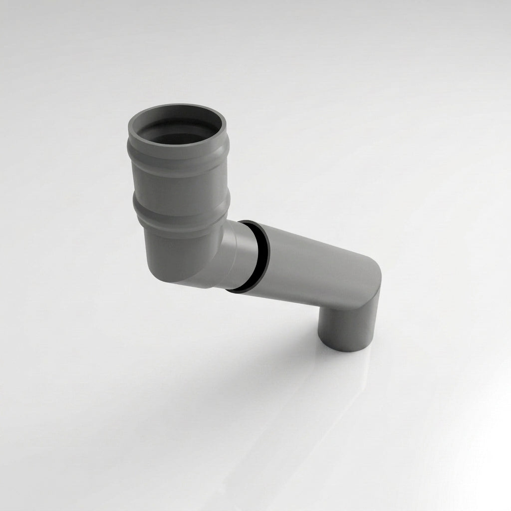 Traditional Adjustable Swanneck 63mm Diameter Aluminium Downpipe — RAL 7037