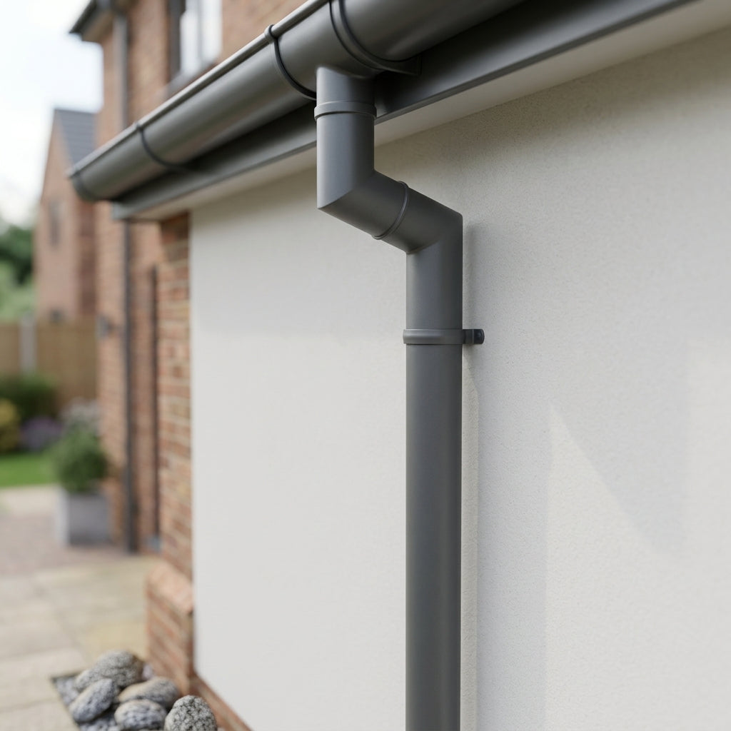 Flush Joint Aluminium Downpipe Bends 63mm Diameter — Other Colour TBA / 92.5 Deg (in use)