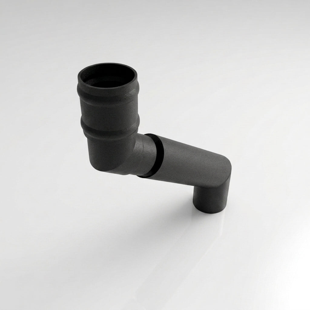 Traditional Adjustable Swanneck 63mm Diameter Aluminium Downpipe — Textured Black