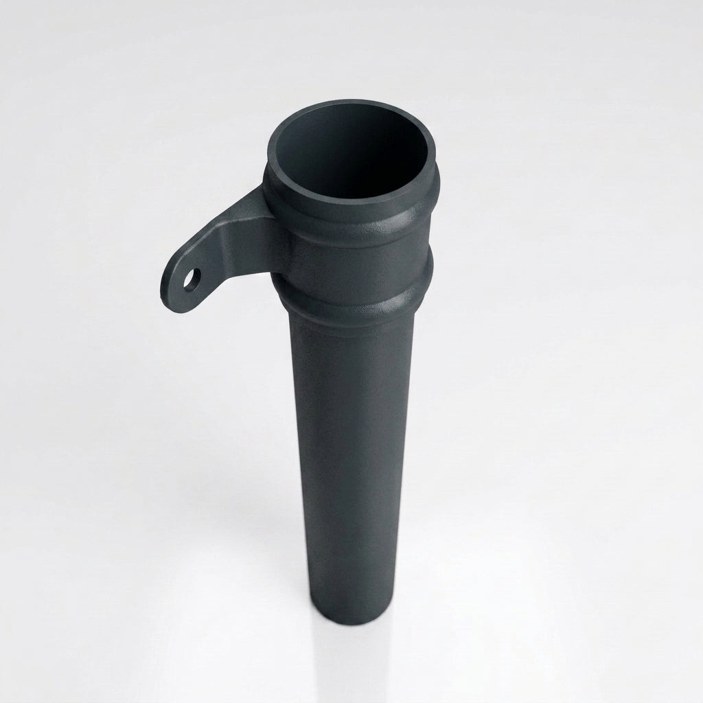 Traditional Aluminium Downpipe 76mm Diameter × 3m Eared Socket — RAL 7021