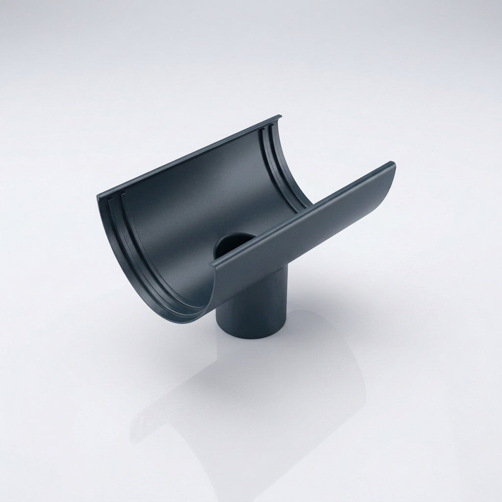 Deepflow Aluminium Gutter Outlet 63mm Dia – 130mm — RAL 7016