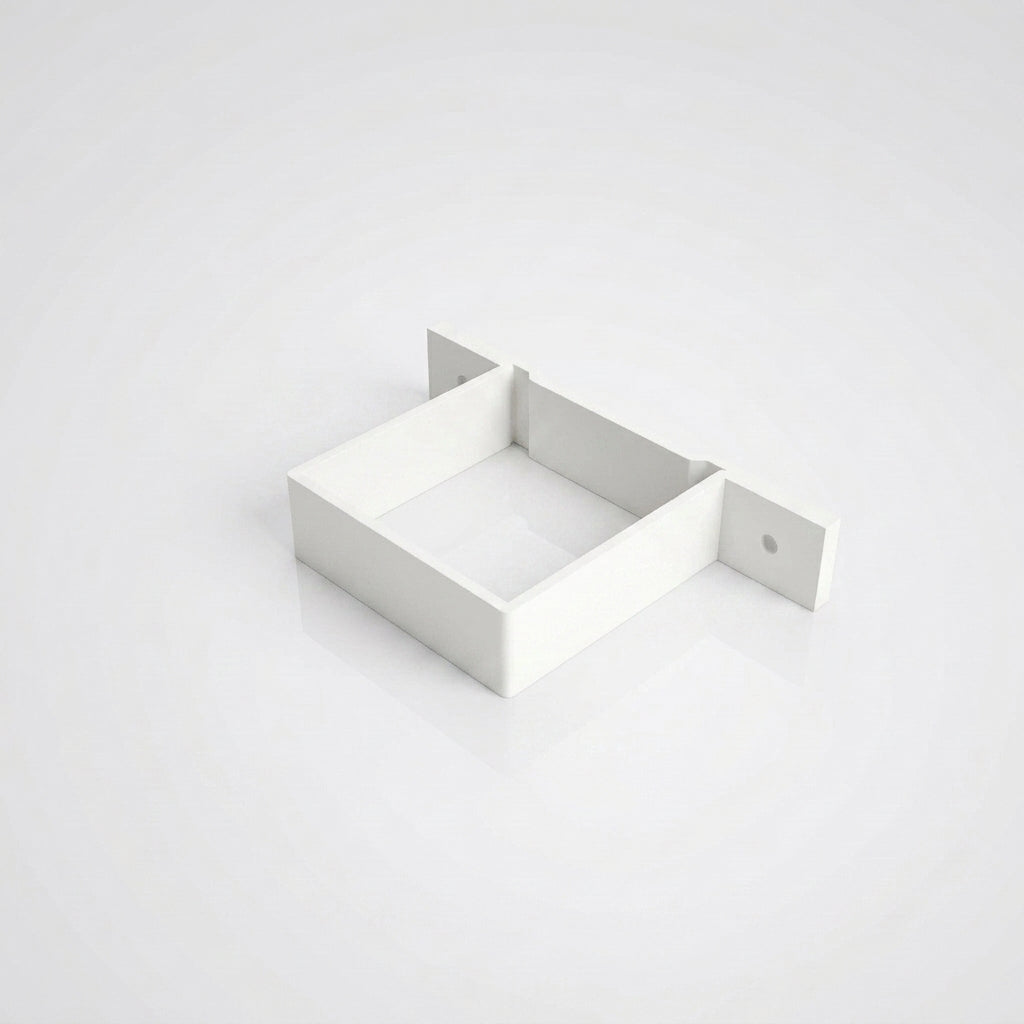Aluminium Downpipe Clip 72×72mm with 5mm Wall Spacing — RAL 9016