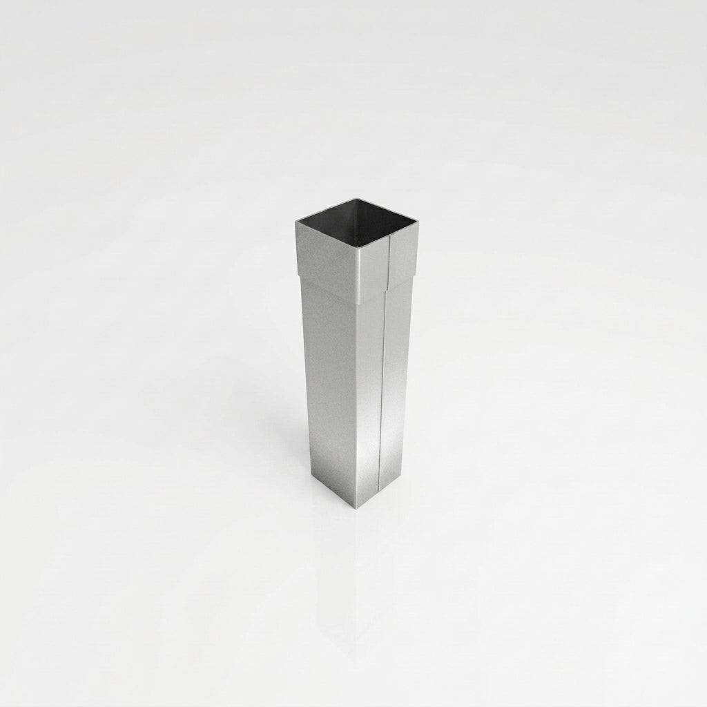 72x72mm Aluminium Gutter Outlet Spigot Extender — RAL 9006