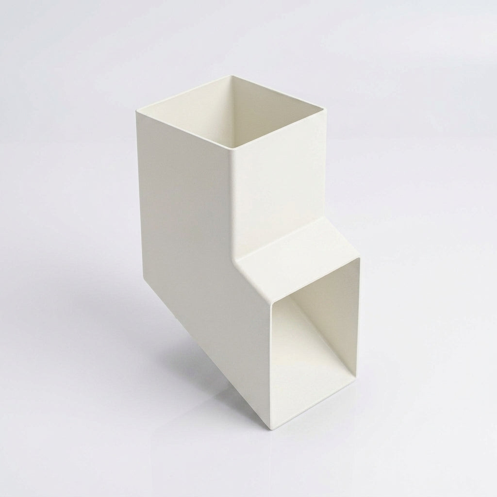 72x72mm Flush Joint Aluminium Downpipe Shoe — RAL 9010