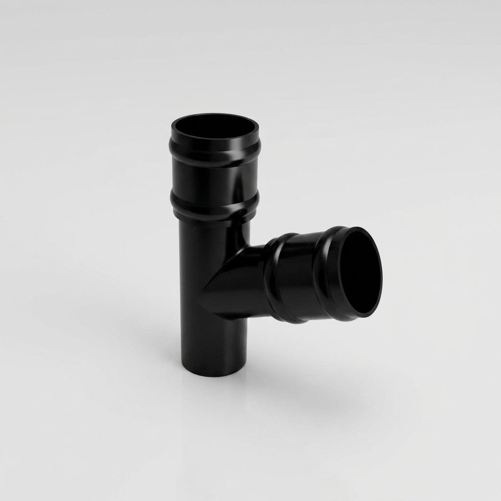 63mm Diameter Traditional Downpipe Branches 92.5° & 112.5° — RAL 9005 / 112.5 Degrees