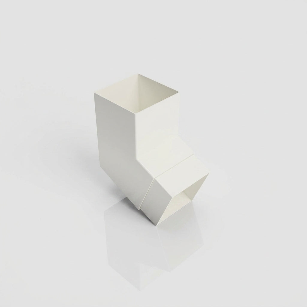 Flush Joint Aluminium Downpipe Bend 72x72mm — RAL 9016 / 112.5 Degrees