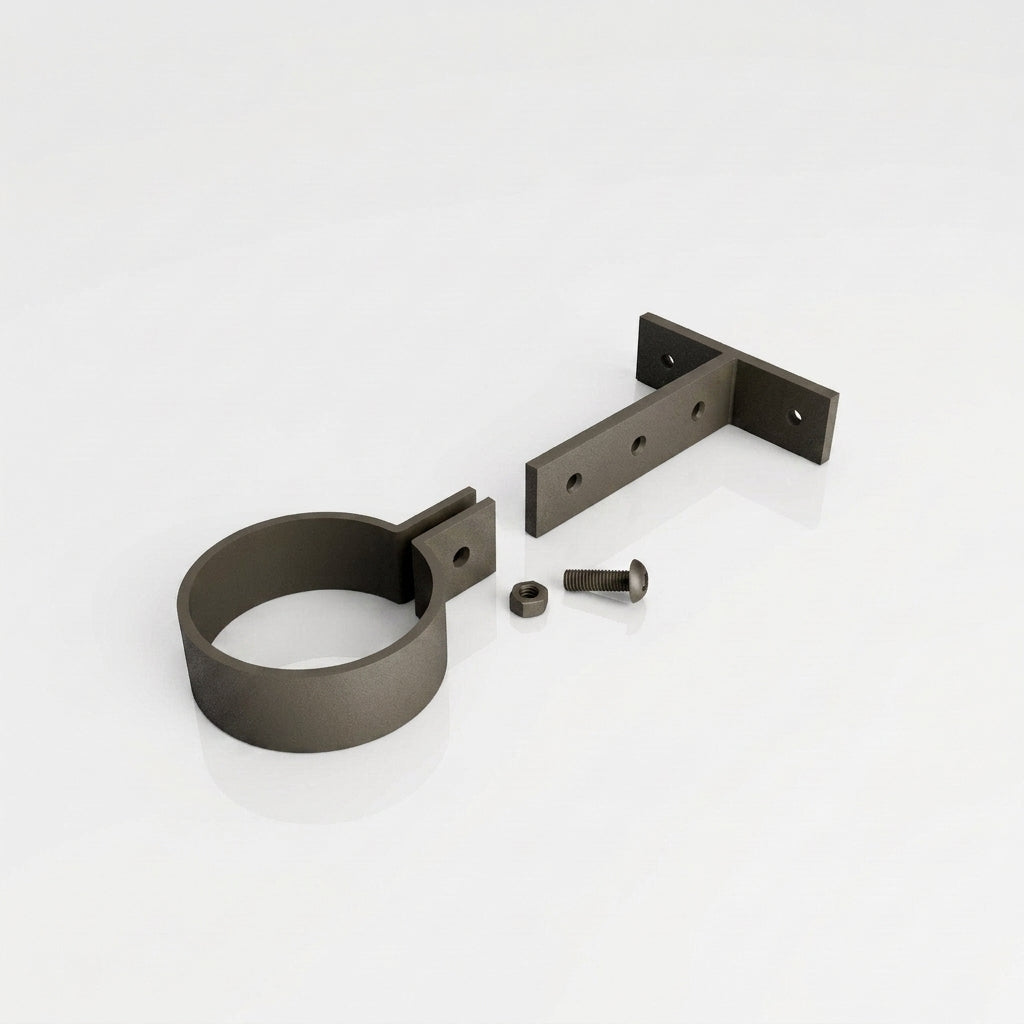 Adjustable Aluminium Pipe Clip 76mm Diameter — RAL 7022