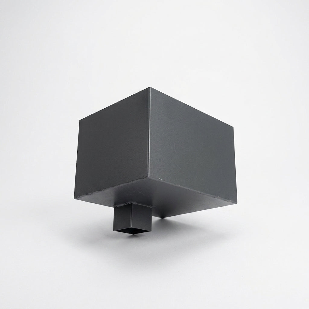 Aluminium Hopper Head 300×250×200mm for 72×72mm Pipe (view 2)