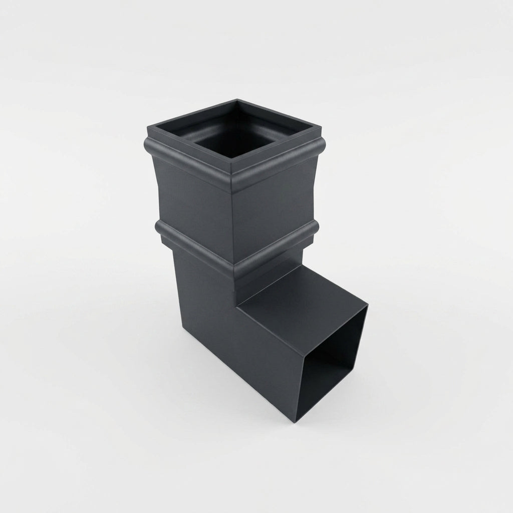 Traditional Aluminium Downpipe Bends 72x72mm – 92.5° & 112.5° — RAL 7021 / 92.5 Degrees
