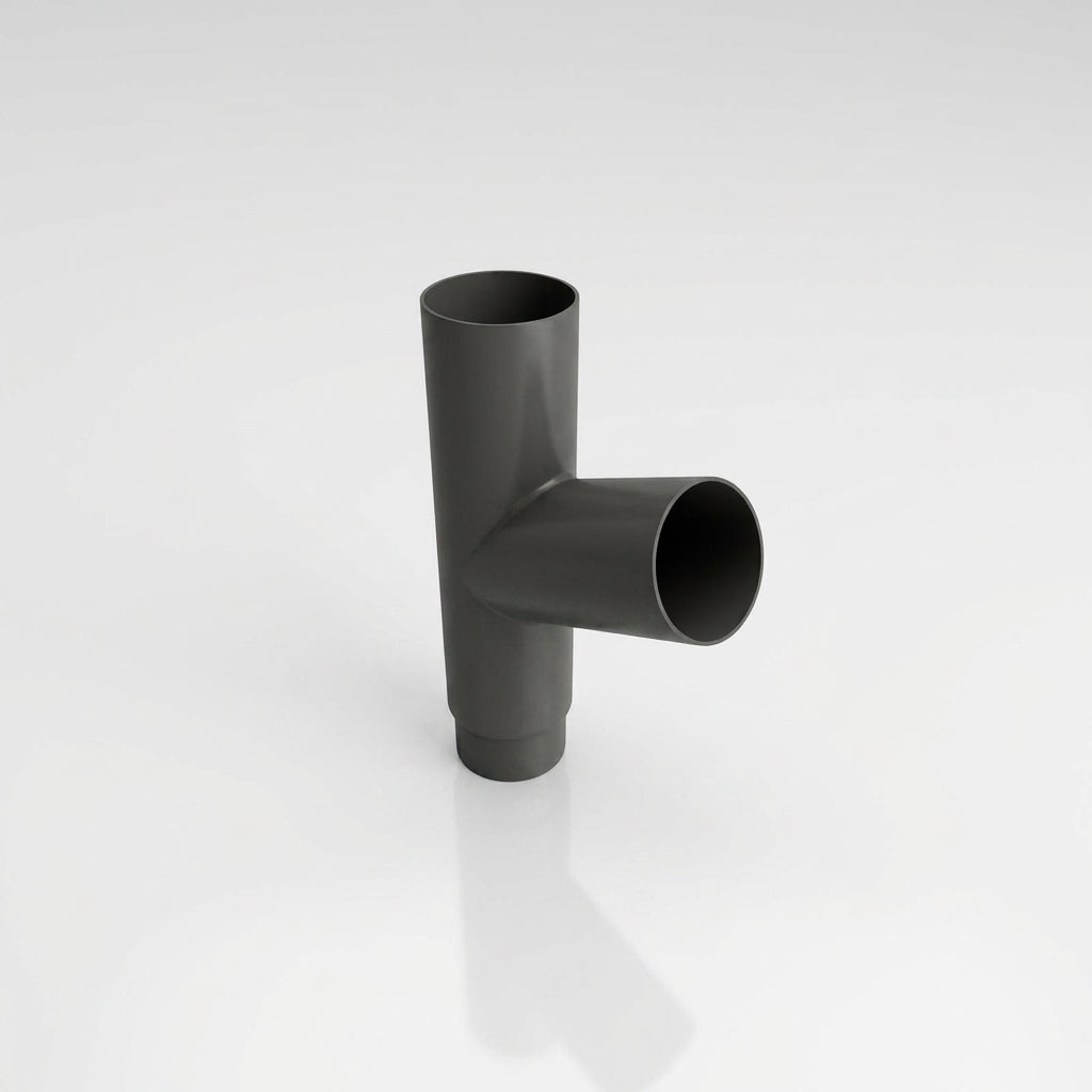76mm Diameter Flush Joint Downpipe Branches — RAL 7022 / 112.5 Degrees