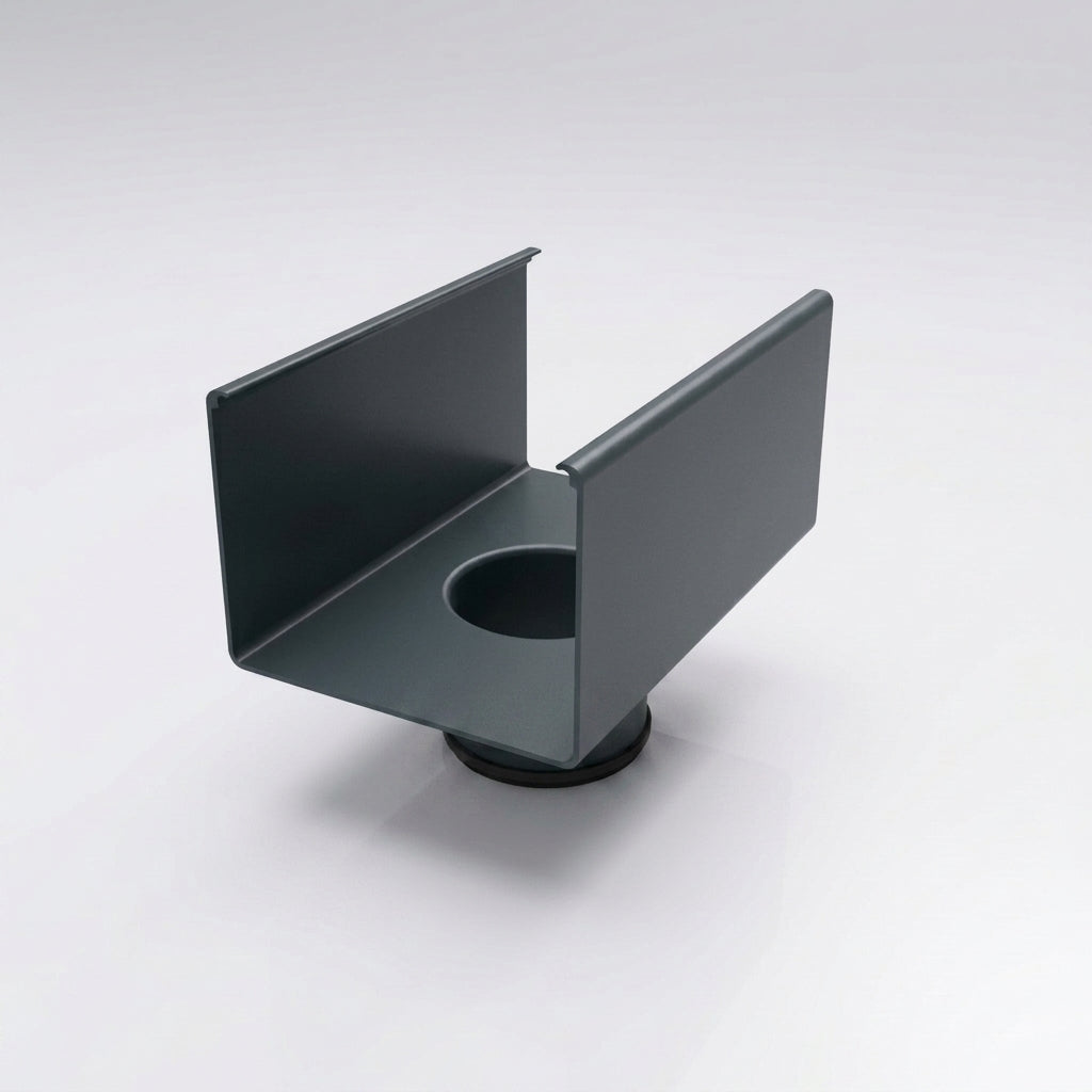 Aluminium Box Gutter Outlet 76mm Dia – 135 x 100mm — RAL 7016