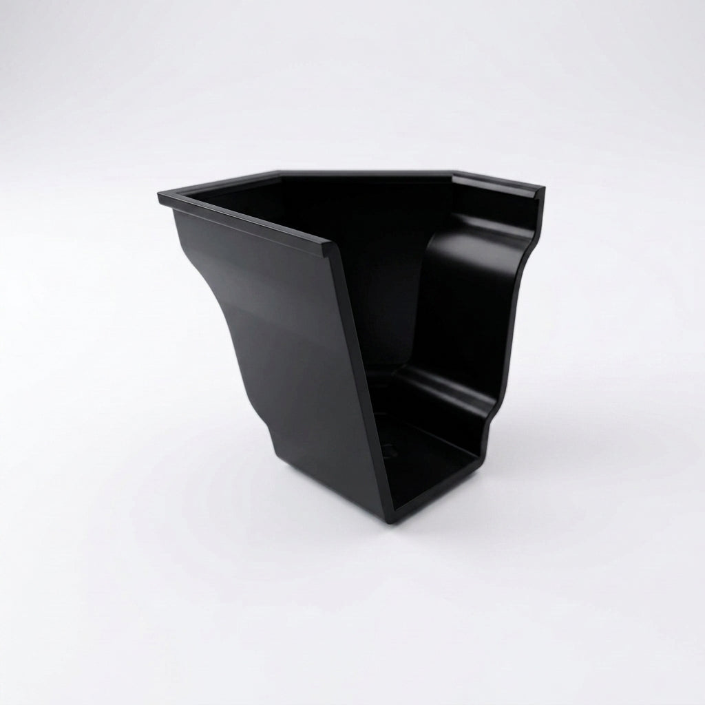 Moulded Ogee Gutter Right Hand Stop End 125 x 100mm — RAL 9005