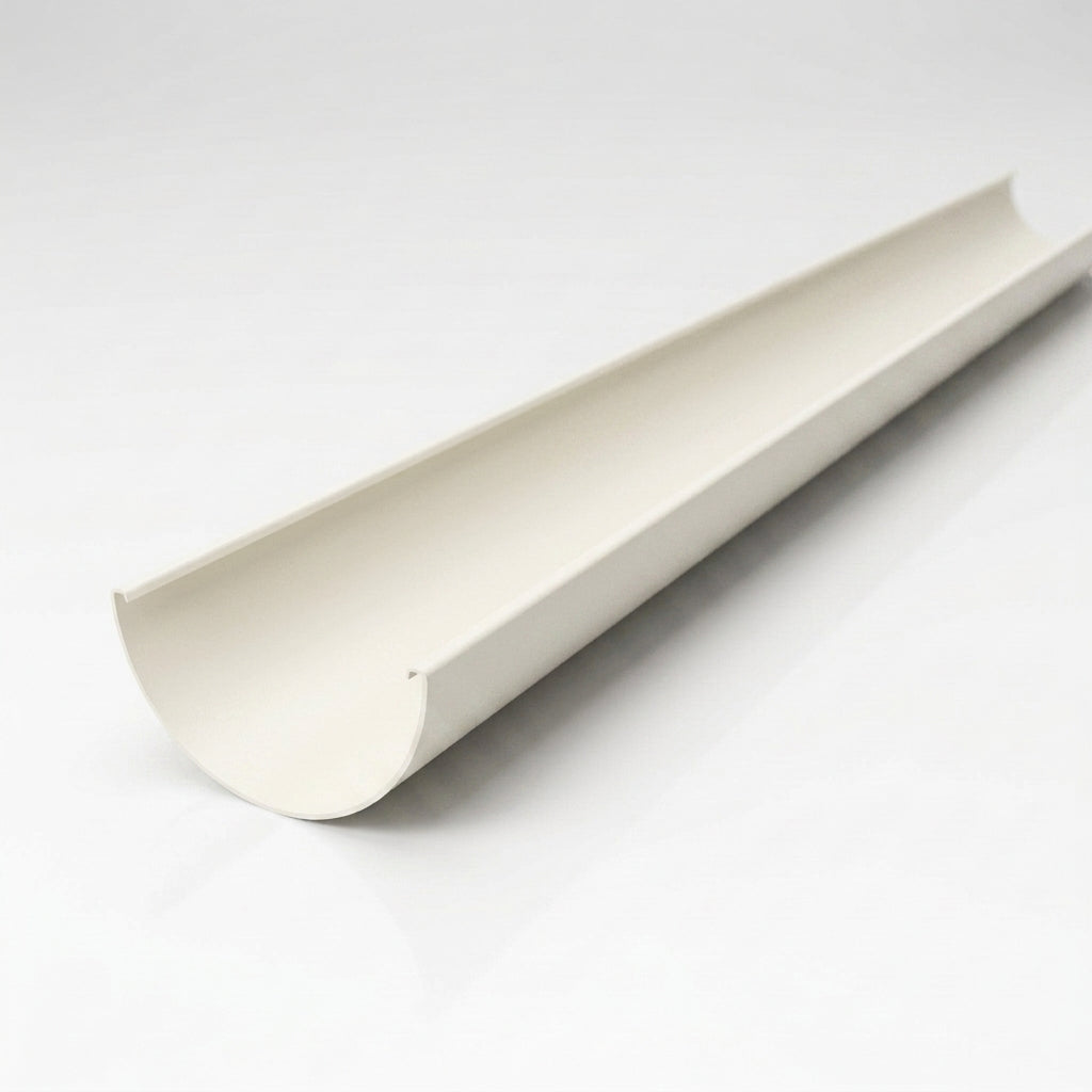 Half Round Aluminium Gutter 125mm x 3m Marine Grade — RAL 9010