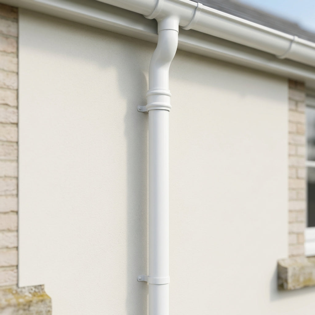 Traditional Non-Eared Downpipe 76mm Diameter × 3m Length — RAL 9016 (in use)