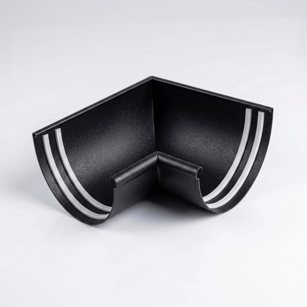 Half Round Aluminium Gutter Angle 135° - 125mm — Textured Black