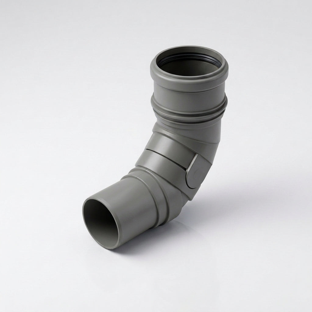 Traditional Adjustable Swanneck 76mm Dia Downpipe Connector — RAL 7037
