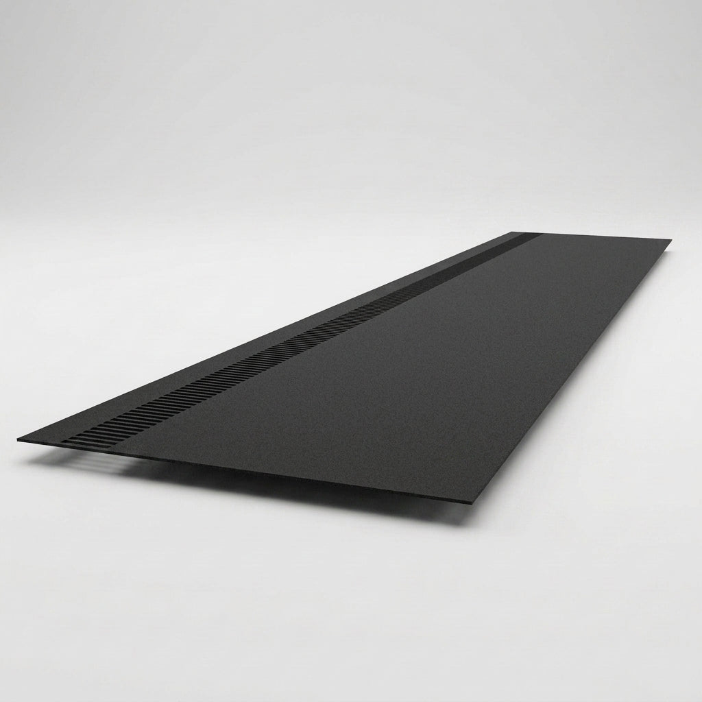 Aluminium Soffit Boards – Plain or Vented with Exterior Coating — Textured Black / 180mm Wide | Vented