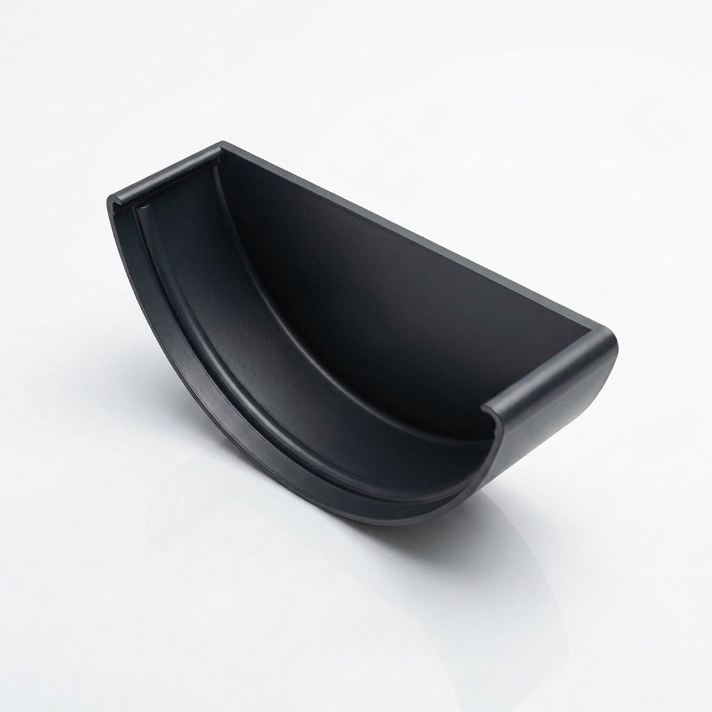 Half Round Aluminium Gutter Stop End - 125mm — RAL 7021