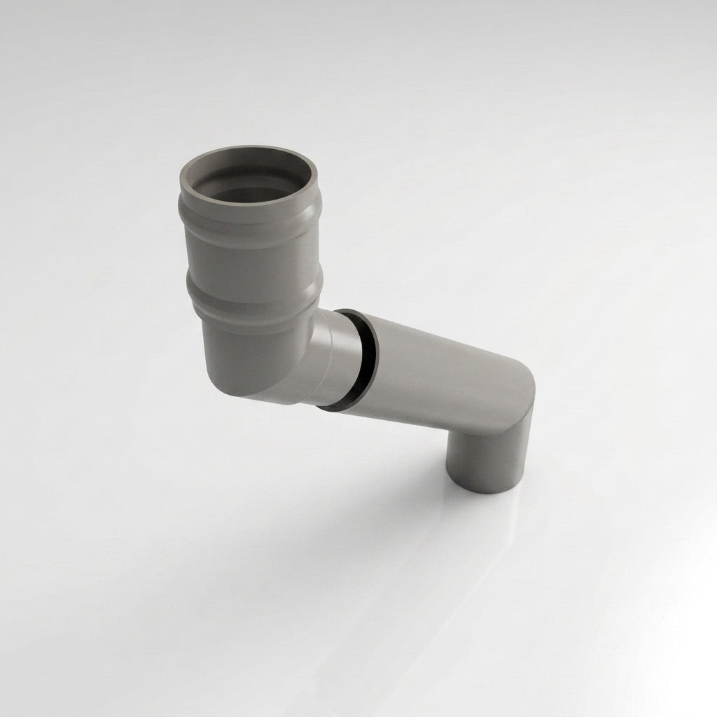 Traditional Adjustable Swanneck 63mm Diameter Aluminium Downpipe — RAL 7036