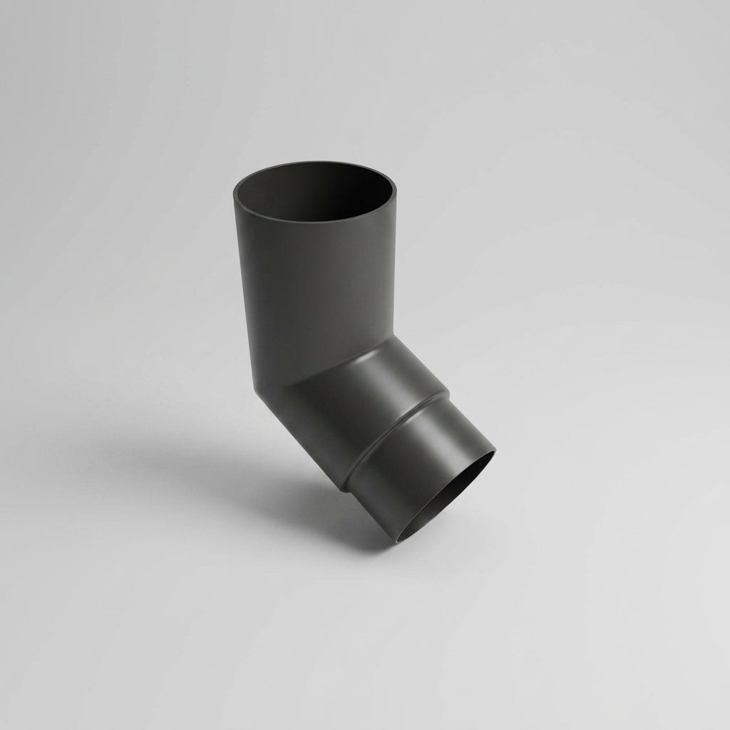 76mm Diameter Flush Joint Aluminium Downpipe Bends — RAL 7022 / 112.5 Deg