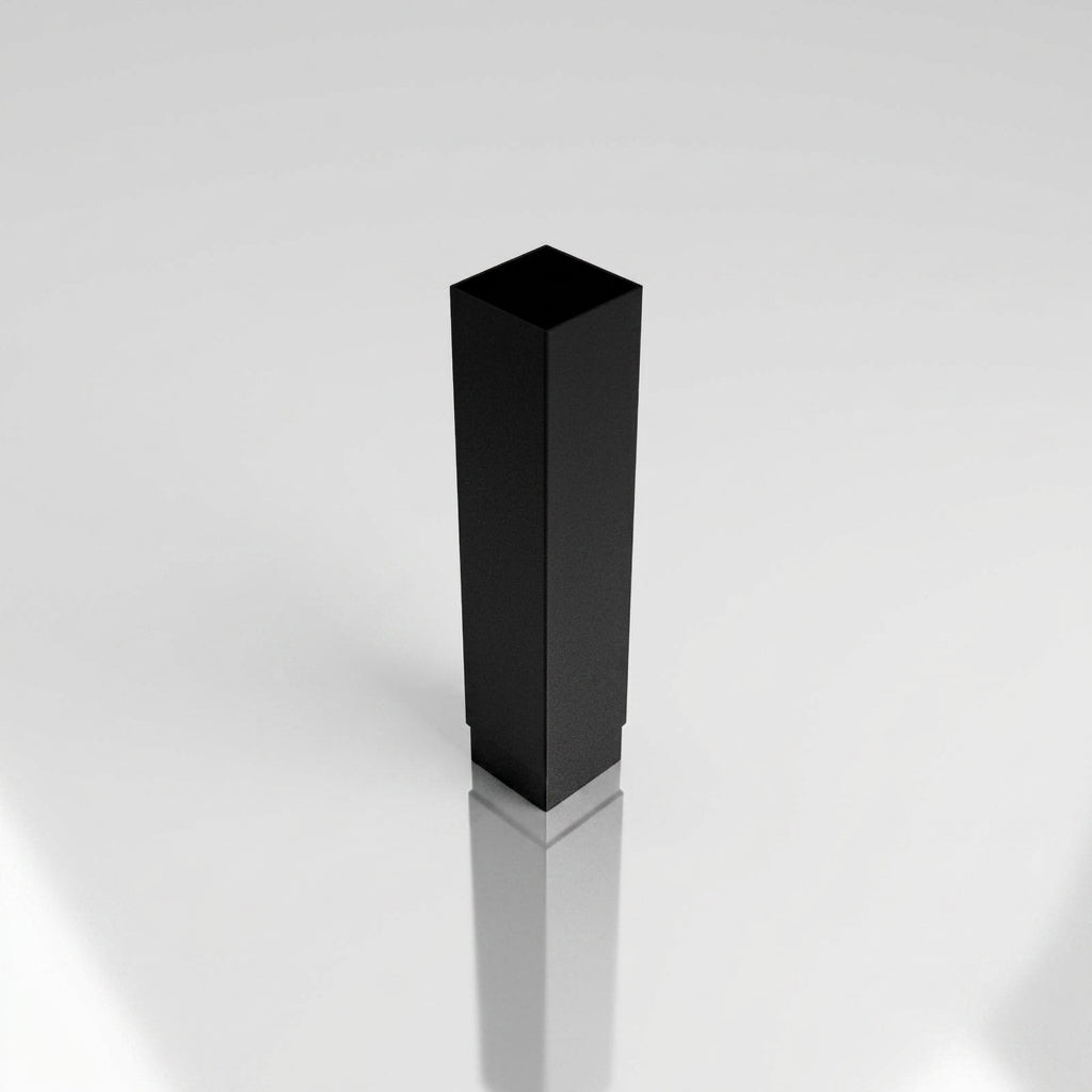 Aluminium Flush Joint Downpipe Sample — RAL 9005 / 72x72mm