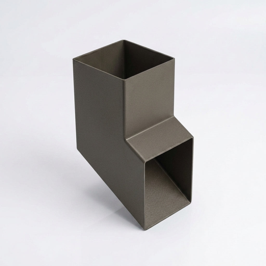 72x72mm Flush Joint Aluminium Downpipe Shoe — RAL 7022