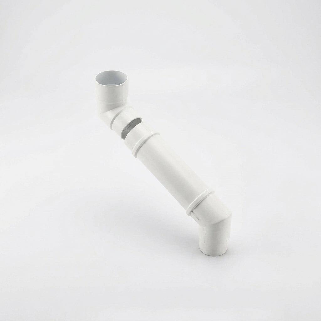 Flush Joint Adjustable Swanneck 63mm Downpipe Connector — RAL 9016