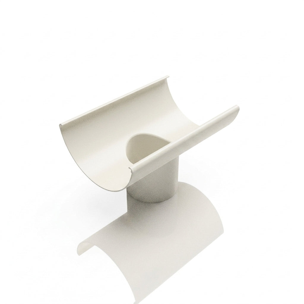 Half Round Aluminium Gutter Outlet 76mm – Marine Grade — RAL 9010