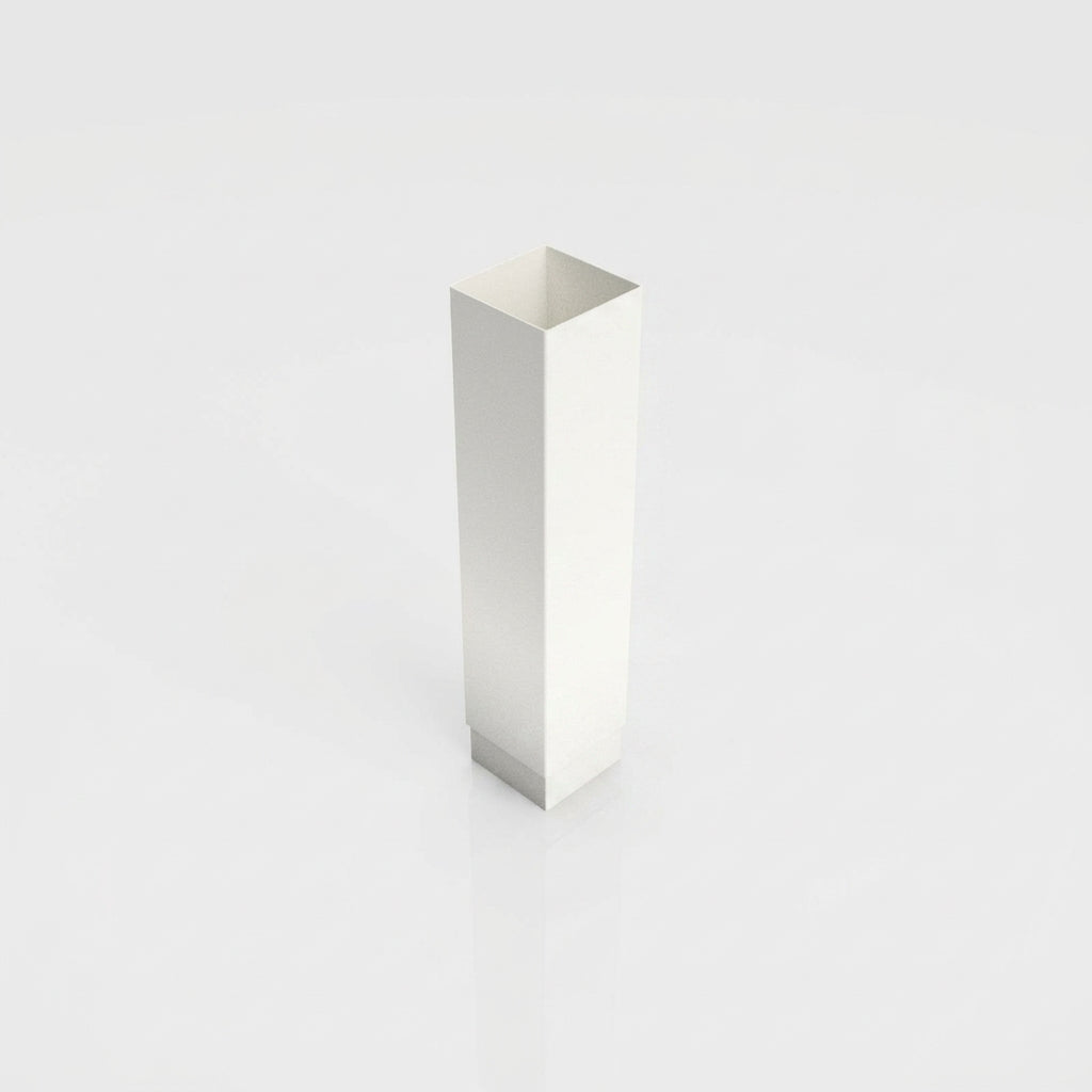 Aluminium Flush Joint Downpipe Sample — RAL 9016 / 72x72mm