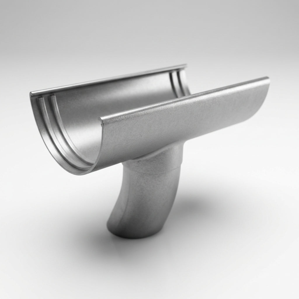 Half Round Aluminium Gutter Outlet 63mm Dia. 125mm (view 2)