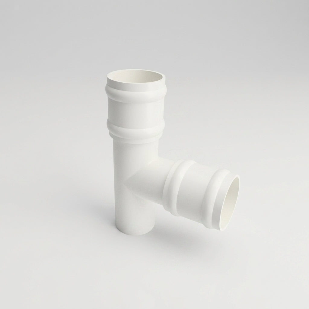 Traditional Aluminium Downpipe Branch 76mm Diameter — RAL 9016 / 92.5 Degrees