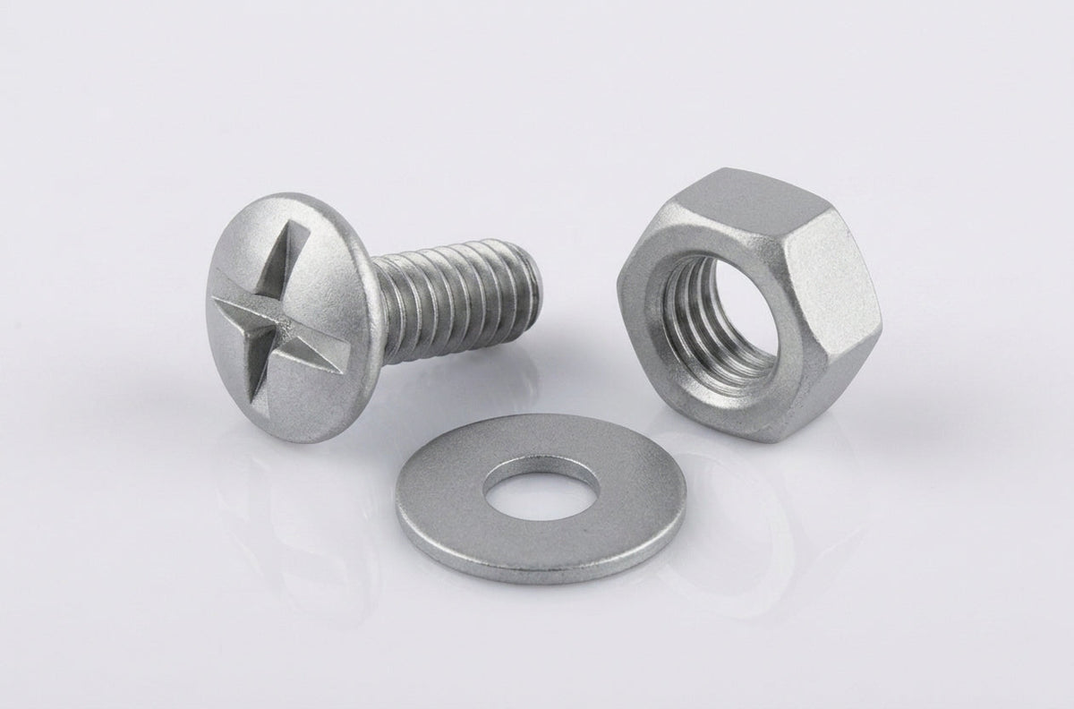 M6 Moulded Gutter Jointing Bolt, Nut & Washer Set (50 Pack) — RAL 9006