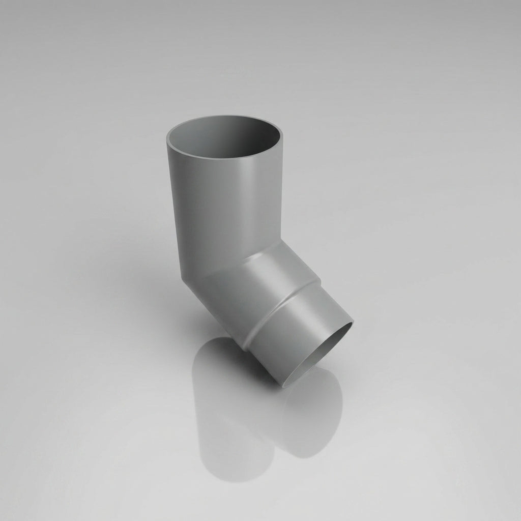 76mm Diameter Flush Joint Aluminium Downpipe Bends — RAL 7037 / 112.5 Deg