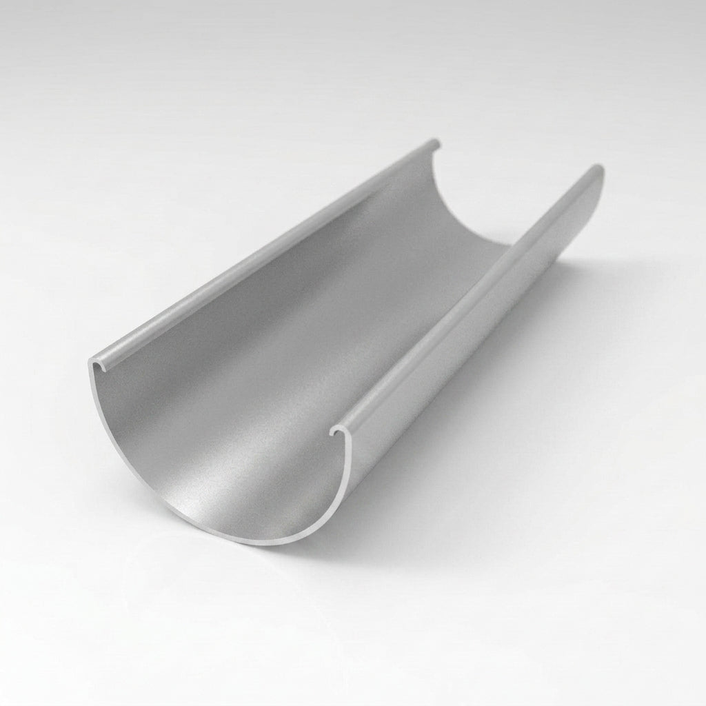 Half Round Gutter Sample – Aluminium — RAL 9006
