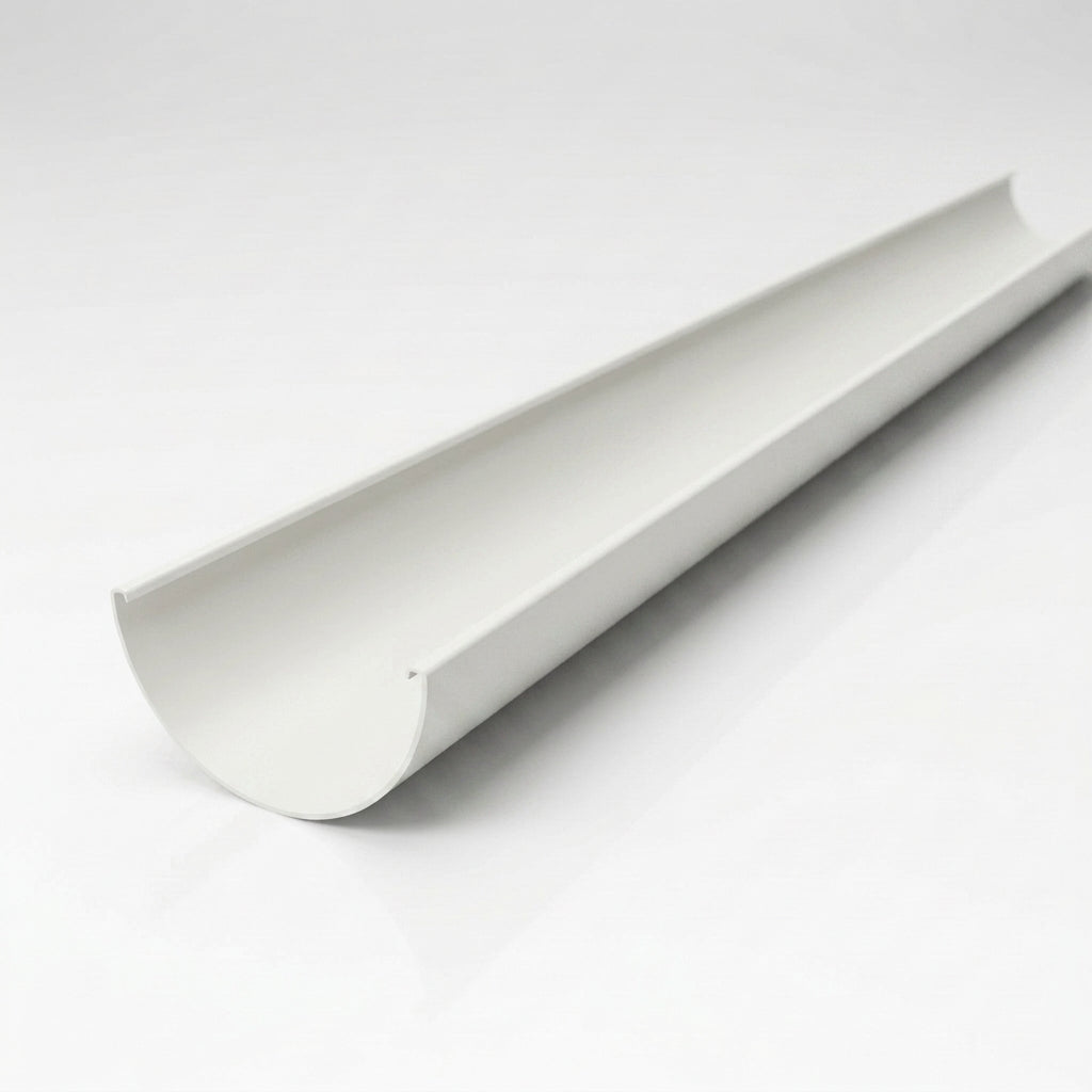 Half Round Aluminium Gutter 125mm x 3m Marine Grade — RAL 9016