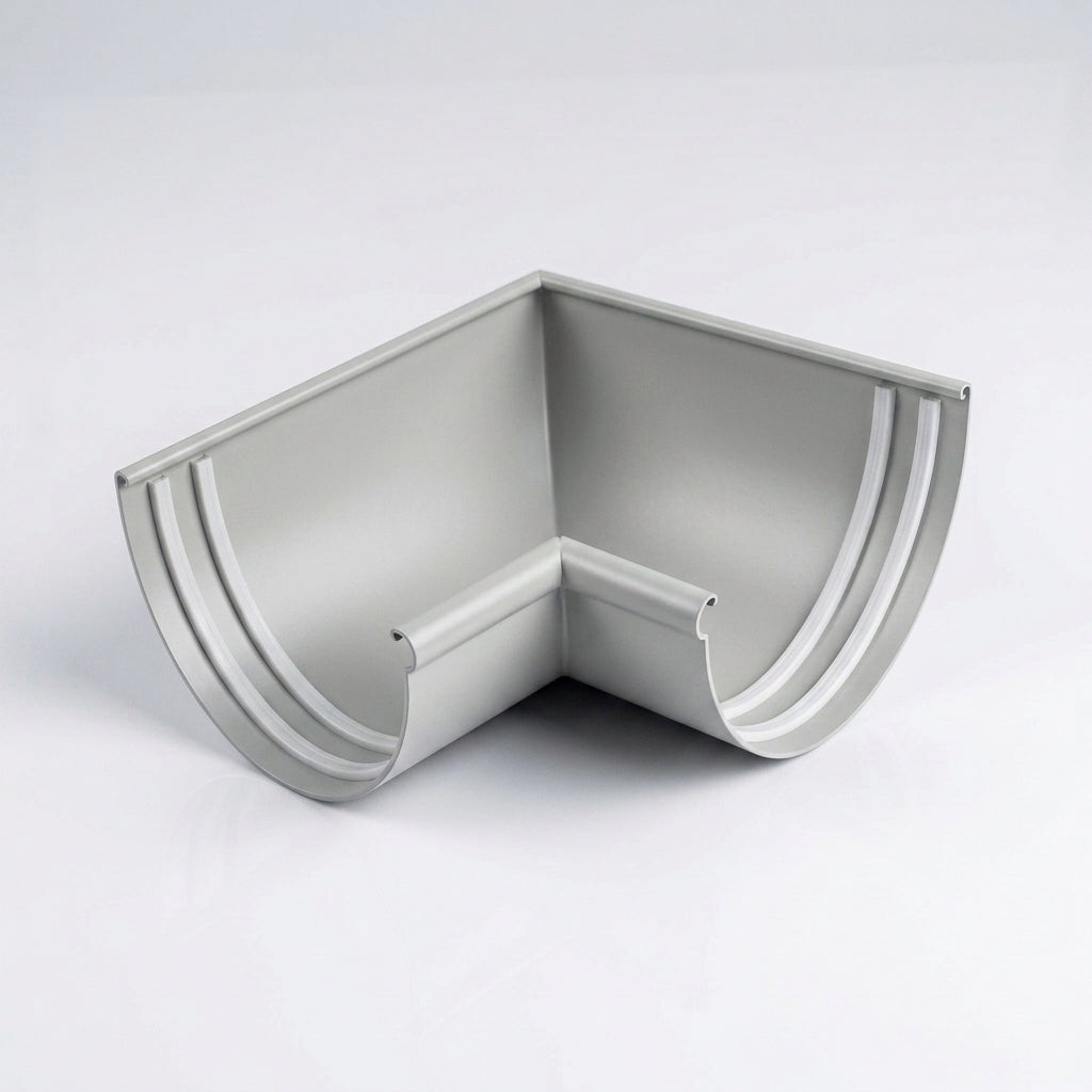 Half Round Aluminium Gutter Angle 135° - 125mm — RAL 7035