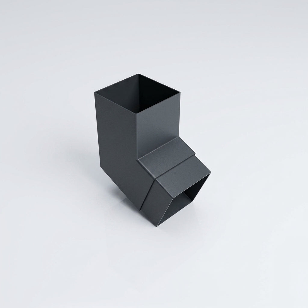Flush Joint Aluminium Downpipe Bend 72x72mm — RAL 7016 / 112.5 Degrees